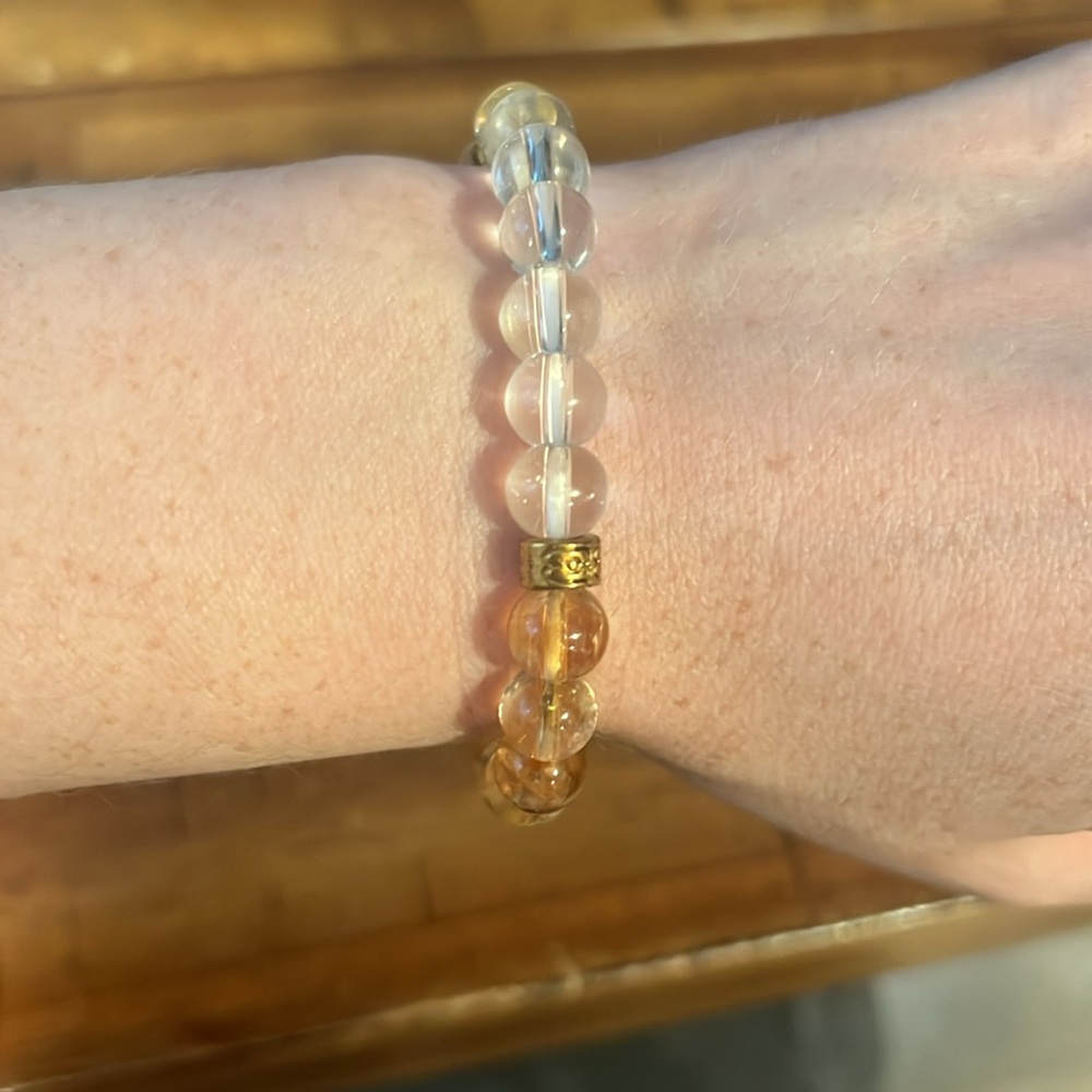Citrine and clear quartz bracelet - Picture 3 of 3